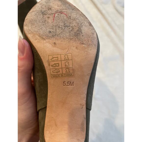 RAYE X House Of Harlow 1960 Lily Bootie 5.5M Olive Green Suede Zip Ankle Boots - Picture 5 of 7